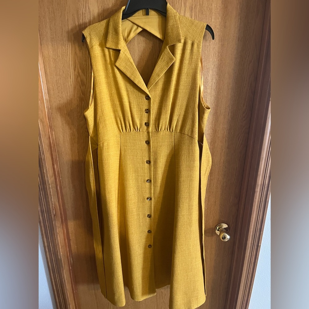 Alex Marie Yellow Gold Buttoned Sundress